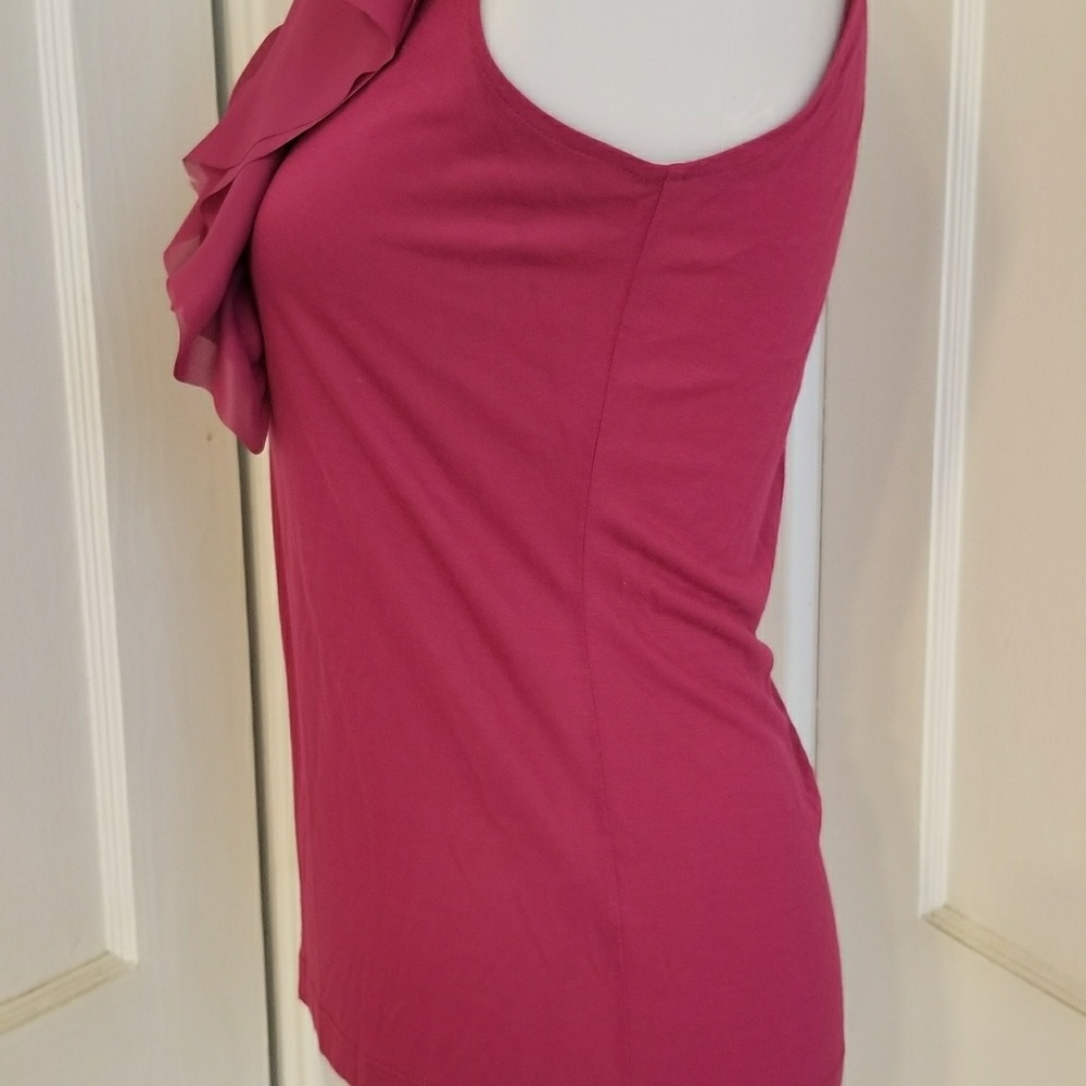 Madison V Neck Ruffle  Top - Picture 3 of 7